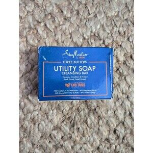 Shea Moisture Three Butters Utility Soap Cleansing Bar 5 oz, 1 Bar New, Box Wear